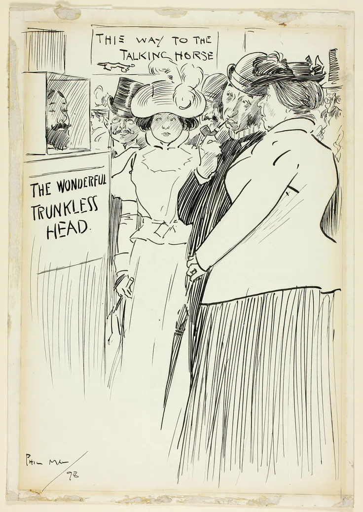 At a County Fair: pen and ink drawings by Philipp William May, 1898.