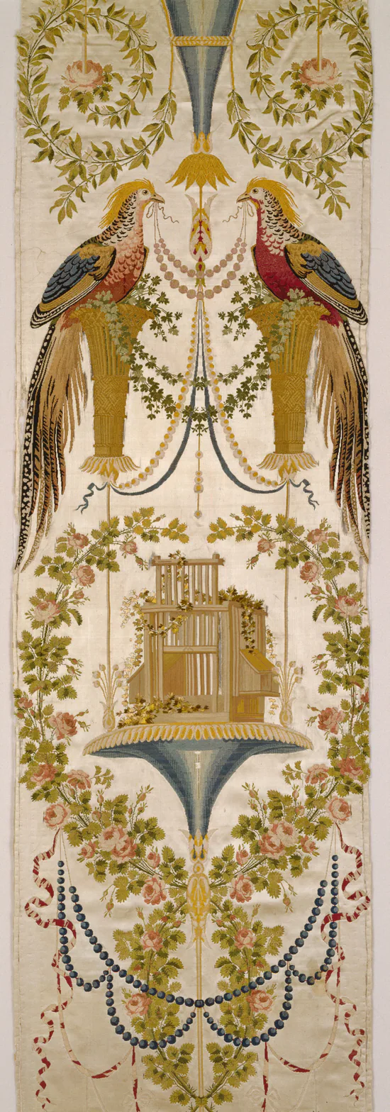 The Pheasants from the "Verdures of the Vatican" Series: textile by Designed by Jean Démosthène Dugourc, c. 1799.