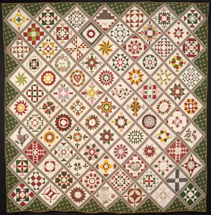 Friendship Quilt: textile by Made for Ella Maria Deacon, 1842.