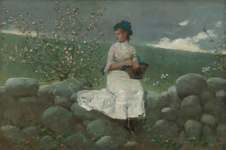 Peach Blossoms: oil on canvas by Winslow Homer, 1878.