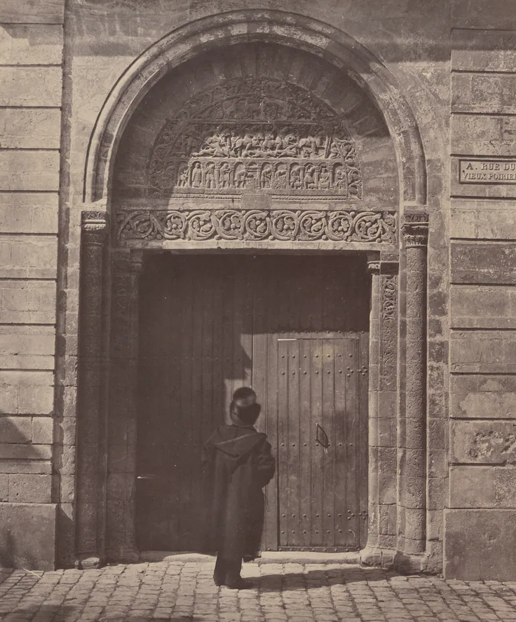 The Portal of Saint Ursinus at Bourges, rue du Vieux Poirier: albumen print by Bisson Frères, 1854.