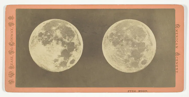 Full Moon: albumen print, stereo by Nathan W. Pease, mid–19th century.