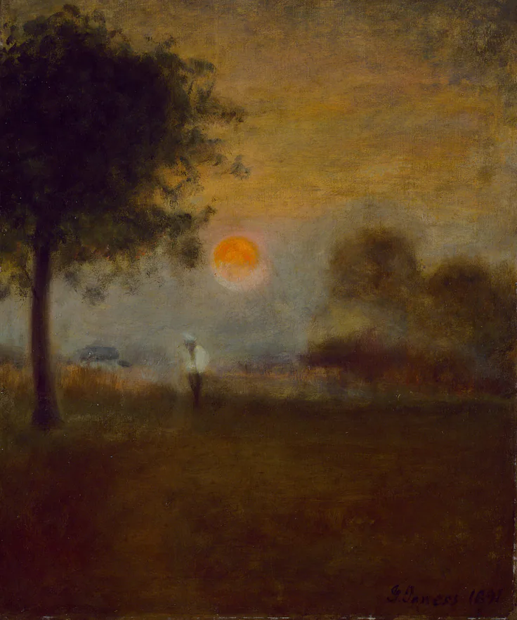 Moonrise: oil on canvas by George Inness, 1891.
