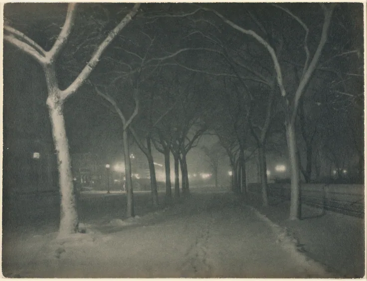 An Icy Night, New York: carbon print by Alfred Stieglitz, 1898.