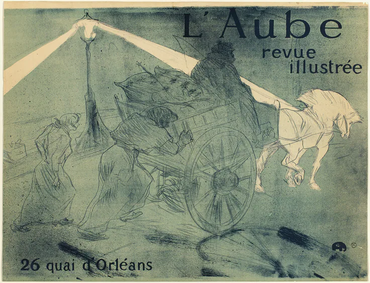 L'Aube: color lithograph poster on cream wove paper by Henri de Toulouse-Lautrec, 1896.