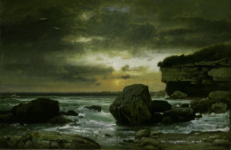 A Marine: oil on canvas by George Inness, c. 1874–75.
