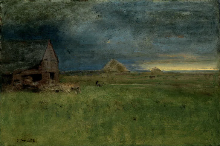 The Lonely Farm, Nantucket: oil on canvas by George Inness, 1892.