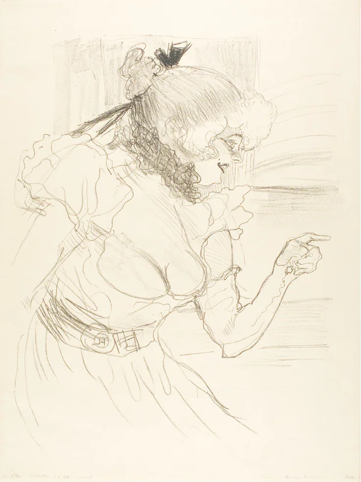 At the Star, Le Havre: lithograph on cream wove paper by Henri de Toulouse-Lautrec, 1899.