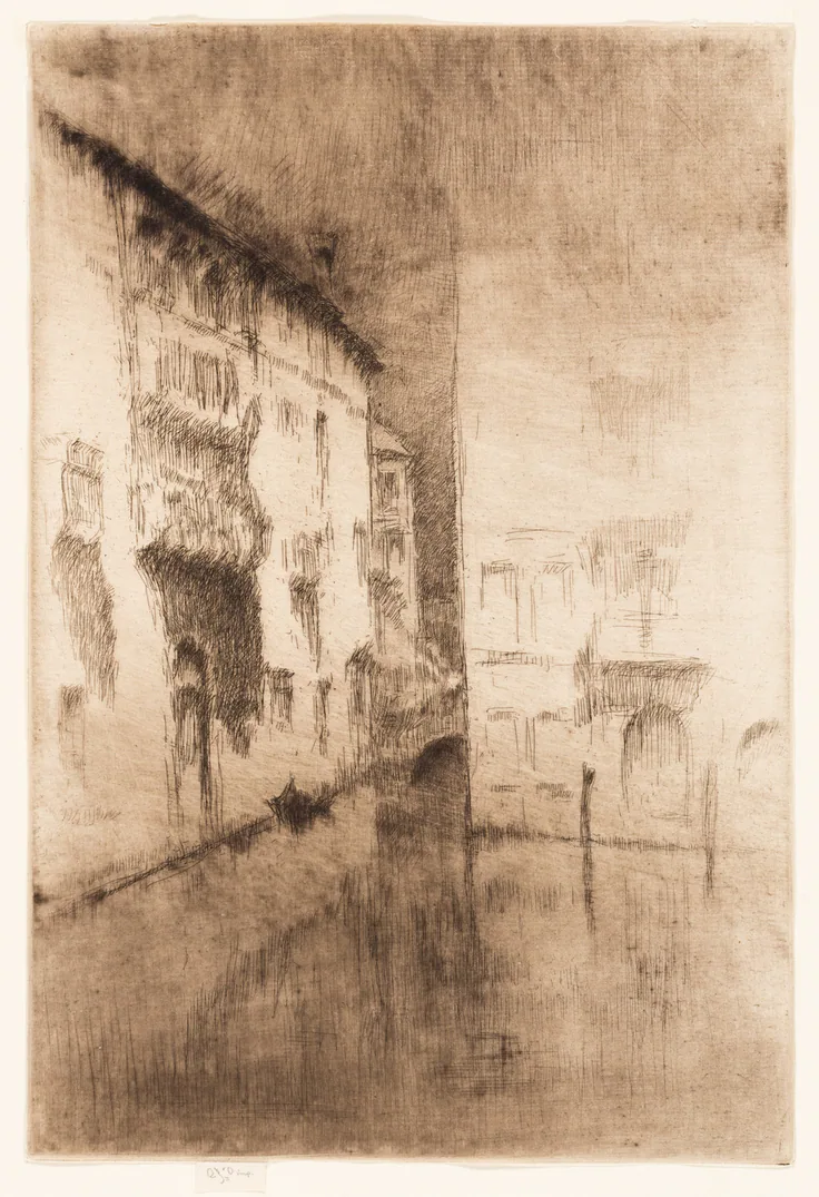 Nocturne: Palaces: etching and drypoint in black on ivory laid paper by James McNeill Whistler, 1879/80.