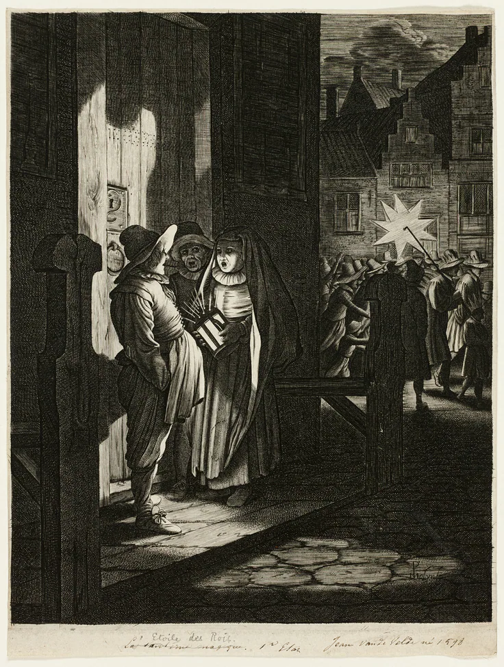 The Star of the Magi: engraving in black on ivory laid paper by Jan van de Velde II, c. 1616.