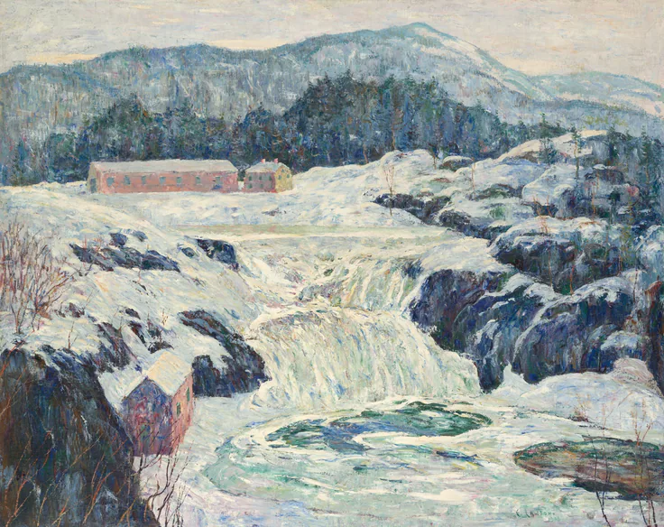 Ice-Bound Falls: oil on canvas by Ernest Lawson, 1919.