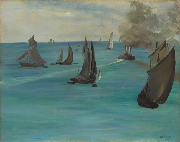 Sea View, Calm Weather (Vue de mer, temps calme): oil on canvas by Édouard Manet, 1864.