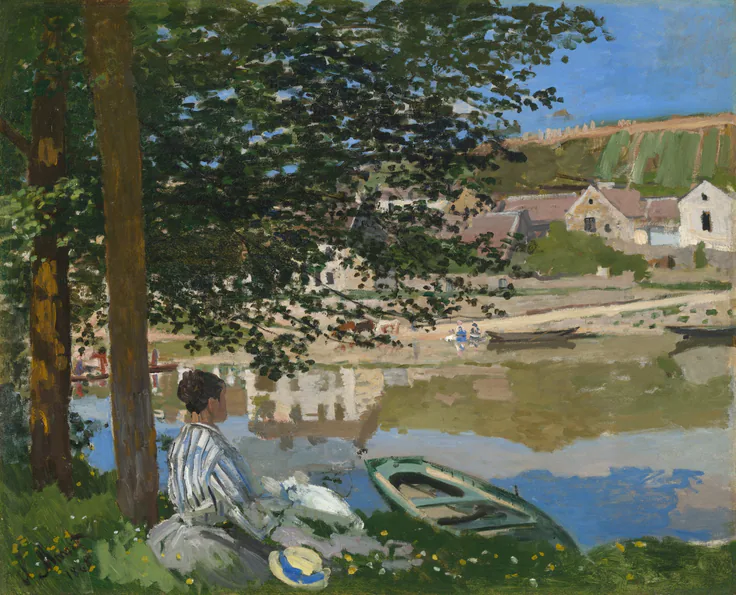 On the Bank of the Seine, Bennecourt: oil on canvas by Claude Monet, 1868.