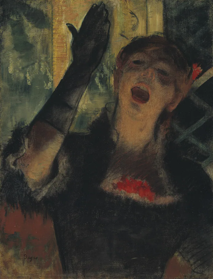 Café Singer: oil on canvas by Edgar Degas, 1879.