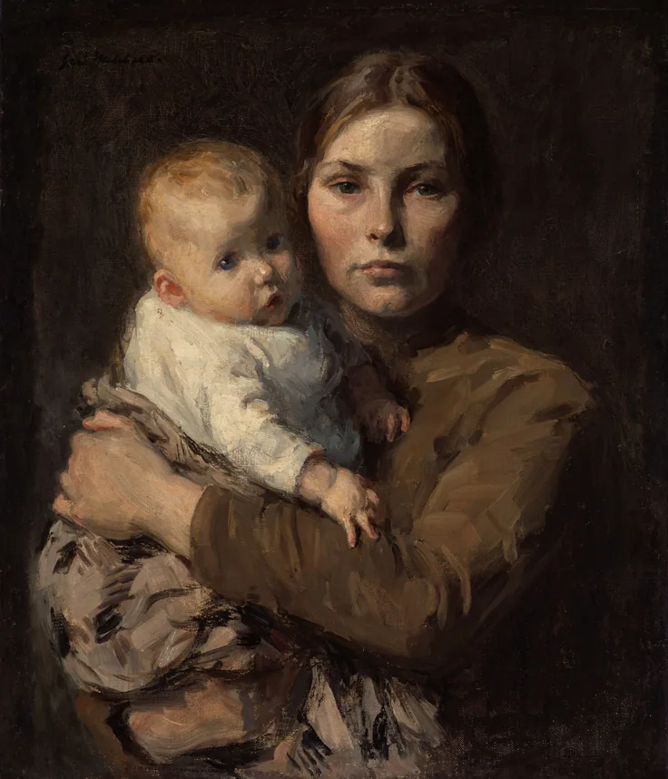 Mother and Child: oil on canvas by Julius Gari Melchers, c. 1906.