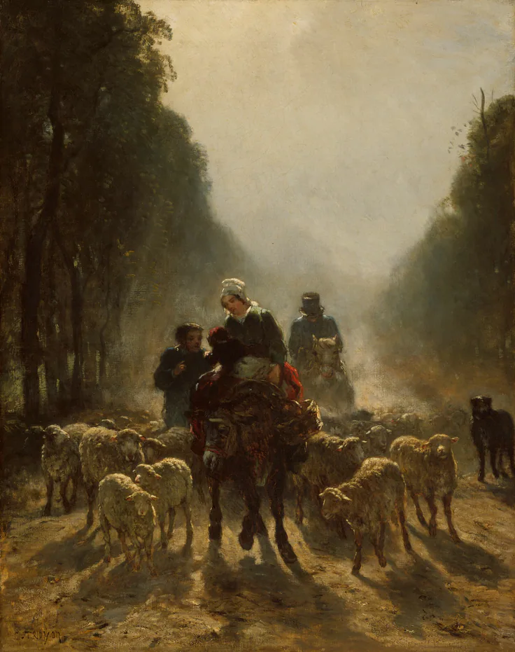 The Road to Market: oil on canvas by Constant Troyon, 1858–59.