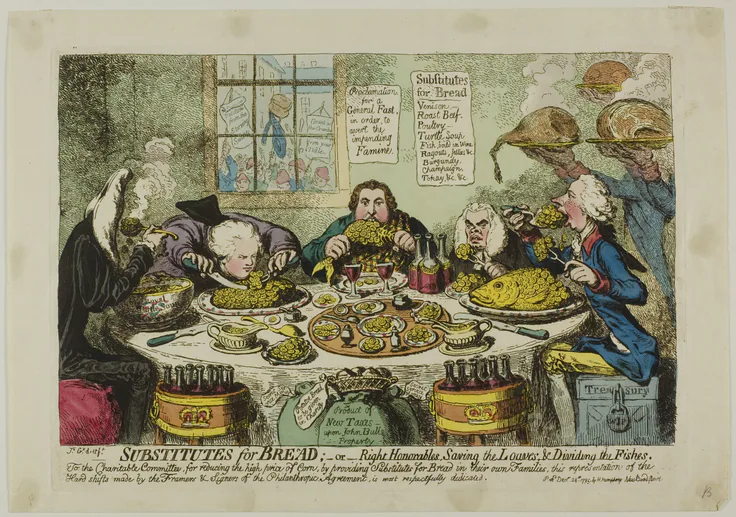 Substitutes for Bread: etching by James Gillray, published December 24, 1795.