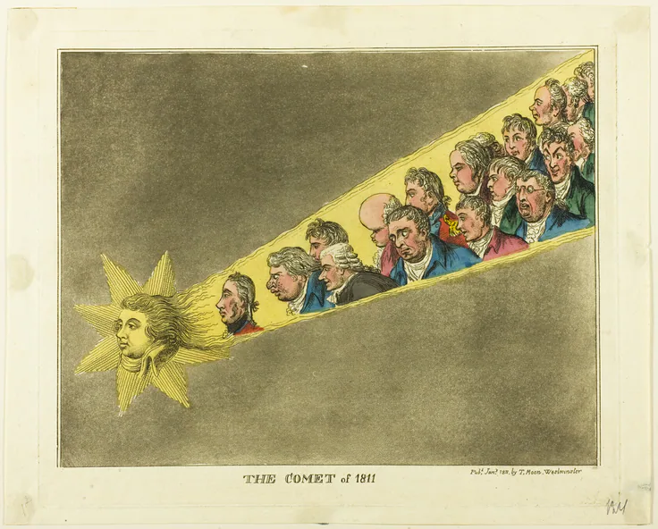 The Comet of 1811: hand-colored etching on paper by Published by T. Moon, 1811.