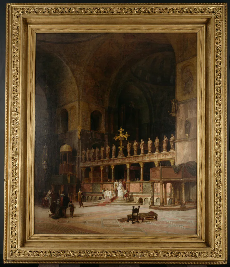 Interior of St. Mark's, Venice: oil on canvas by David Dalhoff Neal, 1869.