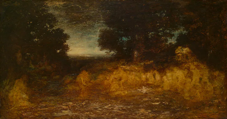 Ghost Dance (The Vision of Life): oil on canvas by Ralph Albert Blakelock, 1895–97.