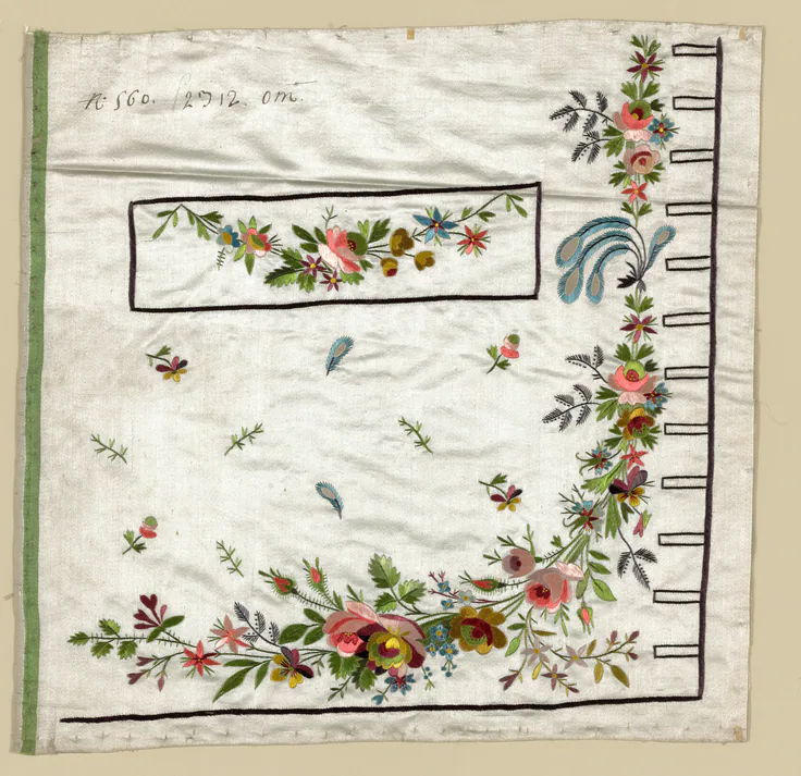 Salesman's Sample (Waistcoat Pocket): textile by Probably France, Lyon, 1780-1810.