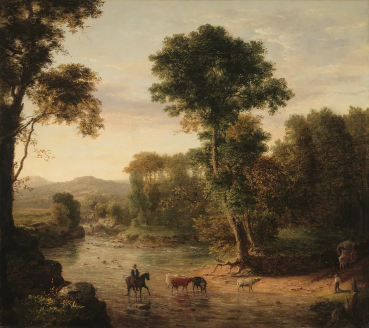 Crossing the Ford: oil on canvas by George Inness, 1848.