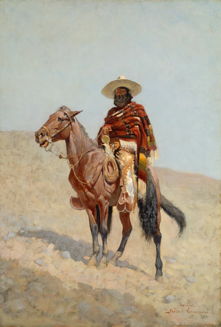 A Mexican Vaquero: oil on canvas by Frederic Remington, 1890.