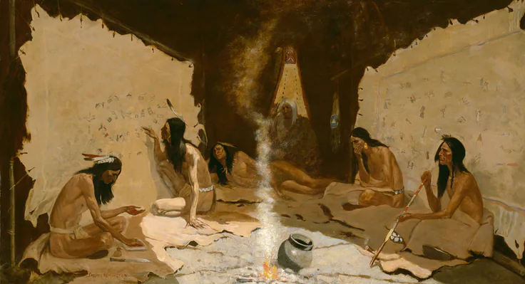 Historians of the Tribe: oil on canvas by Frederic Remington, 1890–99.