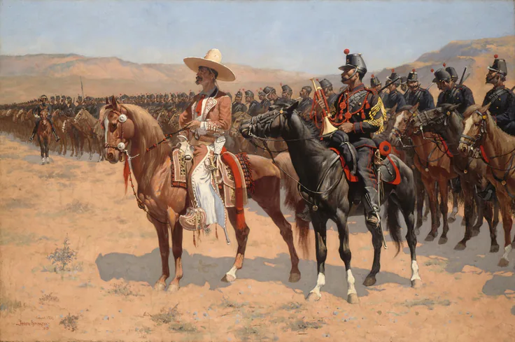 The Mexican Major: oil on canvas by Frederic Remington, 1889.