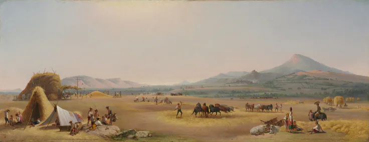 Harvest on the Roman Campagna: oil on canvas by John Gadsby Chapman, 1868.