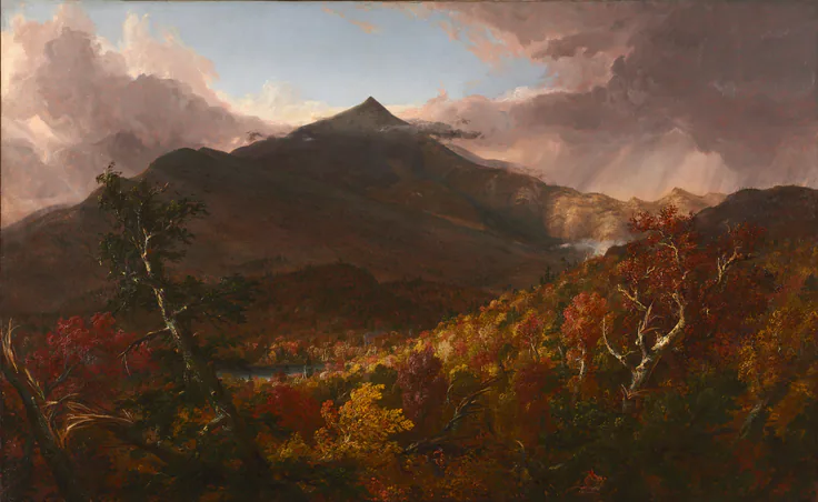 View of Schroon Mountain, Essex County, New York, After a Storm: oil on canvas by Thomas Cole, 1838.