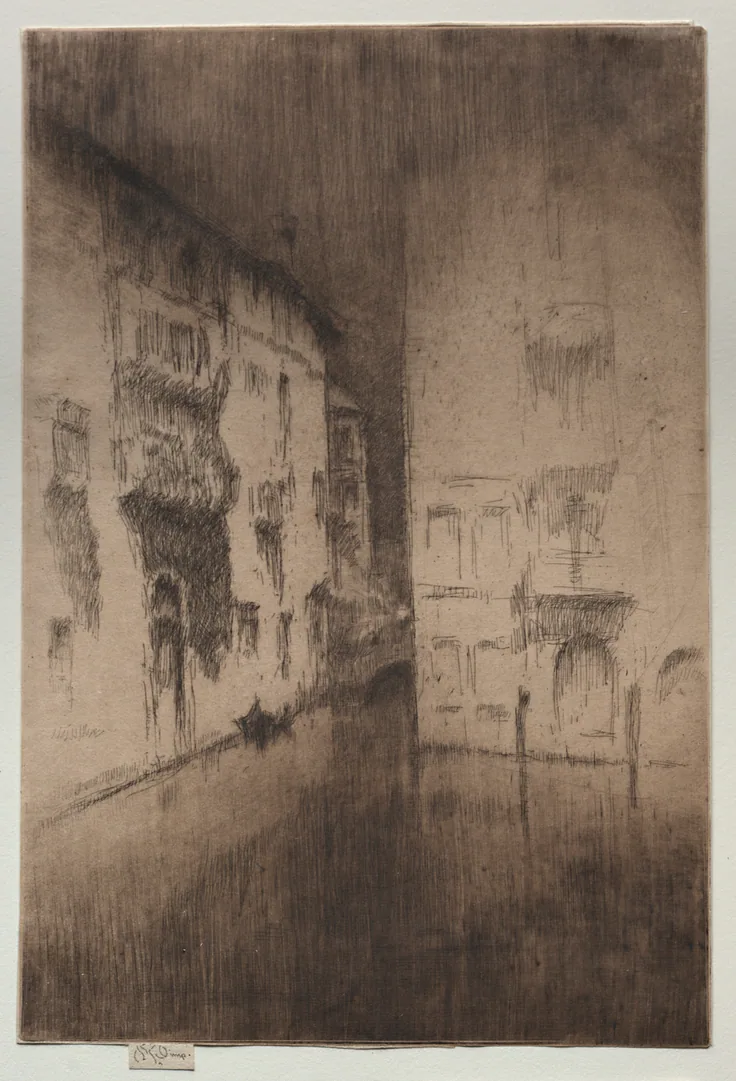 Nocturne: Palaces: etching by James McNeill Whistler, 1879–80.
