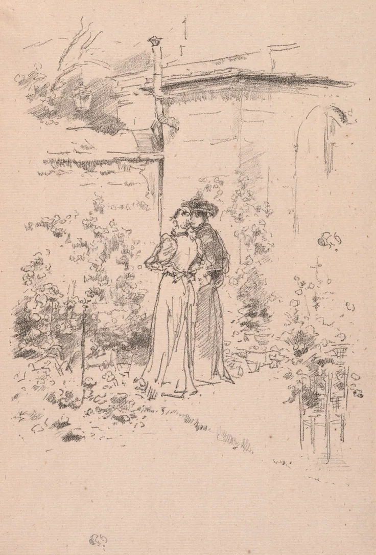Confidence in the Garden: lithograph by James McNeill Whistler, 1894.