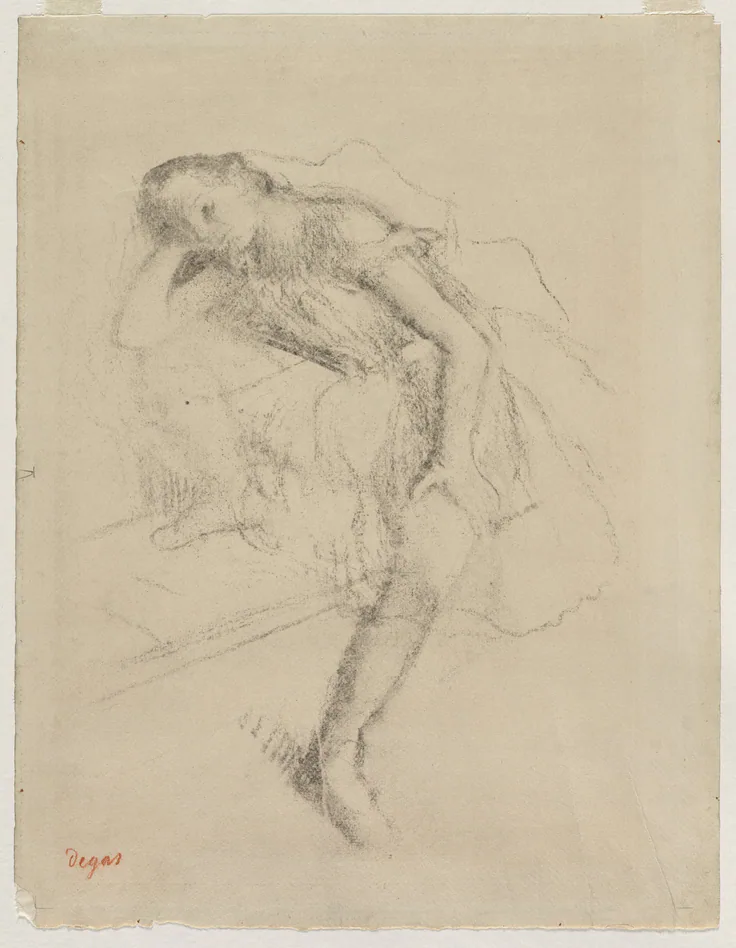 Dancer at Rest: charcoal by Edgar Degas, c. 1895.