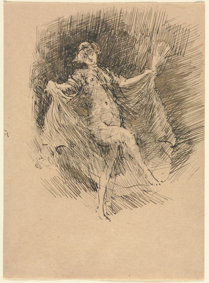 The Dancer, No. 1: ink by James McNeill Whistler, c. 1900.