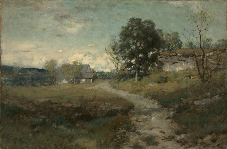 Arkville Landscape: oil on canvas by Alexander H. Wyant, c. 1890.