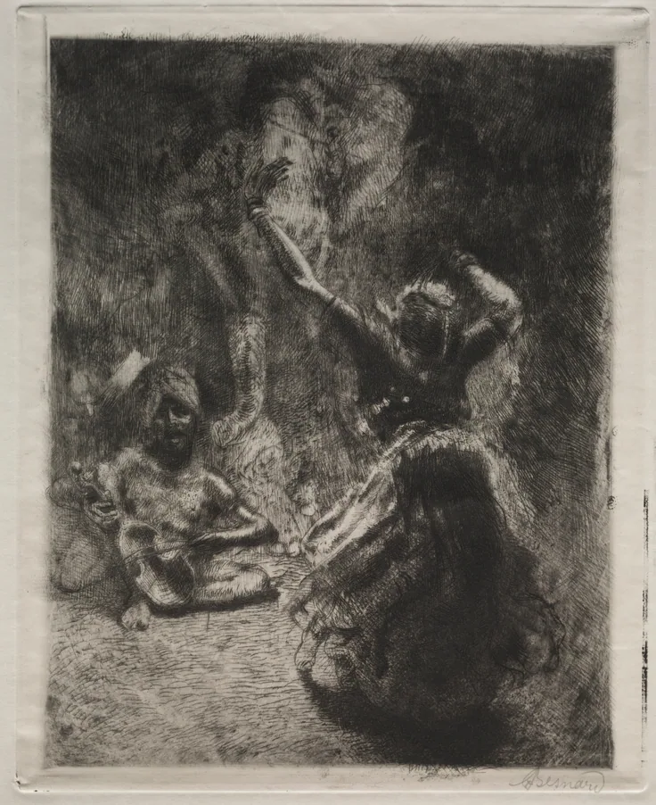 The Dancer: etching and drypoint by Albert Besnard, c. 1900.