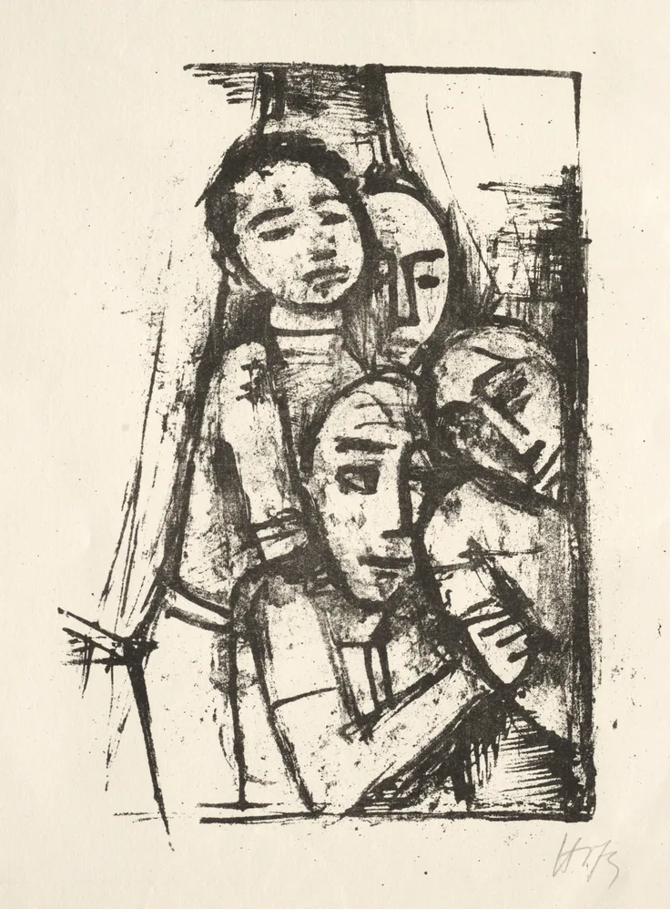 At the Window II: lithograph by Karl Hofer, c. 1923.