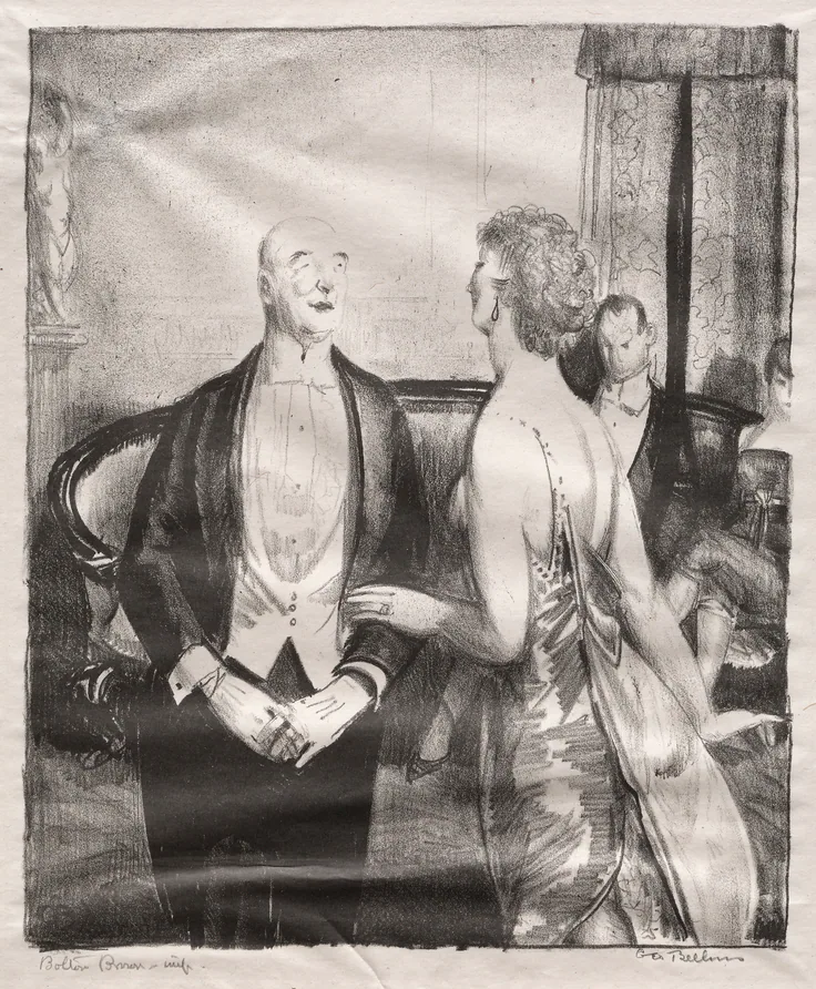 The Parlor Critic: lithograph by George Bellows, 1921.