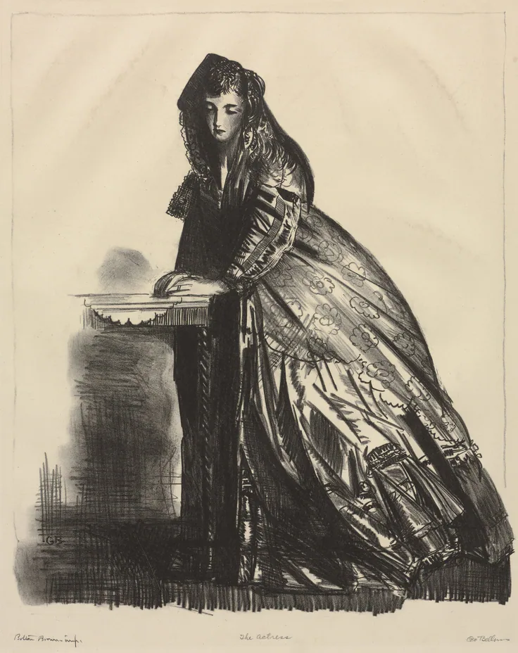 The Actress: lithograph by George Bellows, 1924.