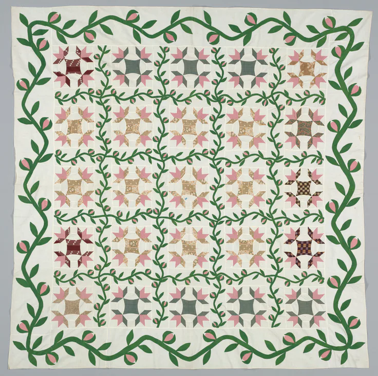 Quilt Cover: pieced cotton, c. 1857.