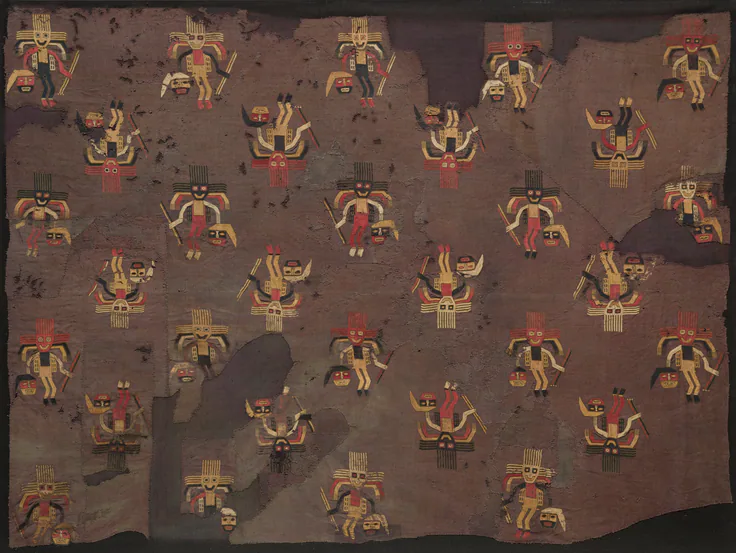 Fragment of Embroidered Cloth: embroidery on plain wool ground, c. 300–100 BCE.