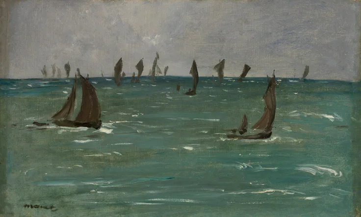 Boats at Berck-sur-Mer: oil on fabric by Édouard Manet, 1873.