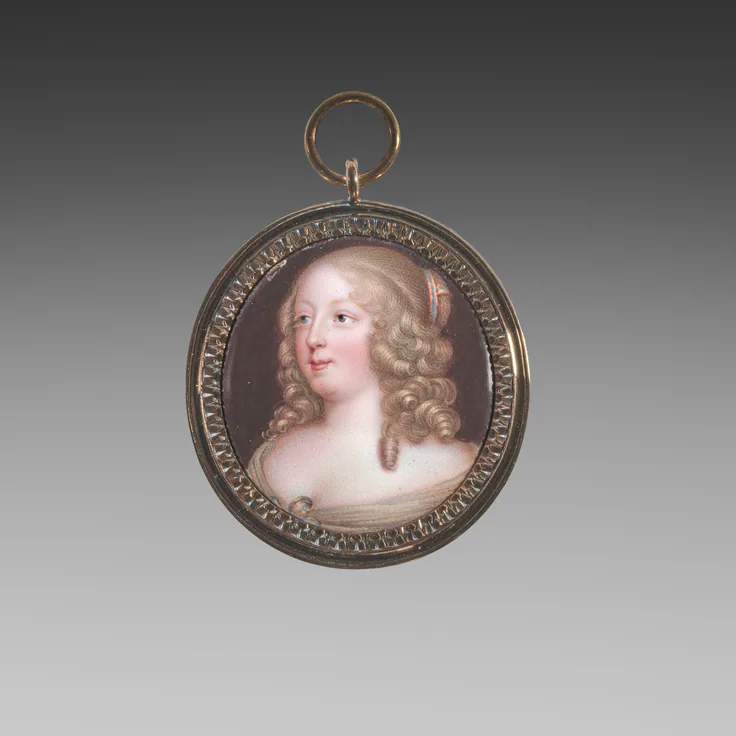 Portrait of a Woman: enamel in a silver gilt frame by Jean Petitot, c. 1670.