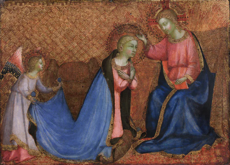 Coronation of the Virgin: tempera and gold on wood panel by Fra Angelico, 1420s.