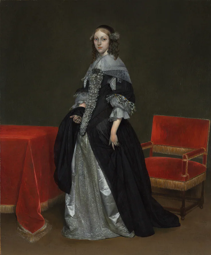 Portrait of a Woman: oil on canvas by Gerard ter Borch, c. 1665.