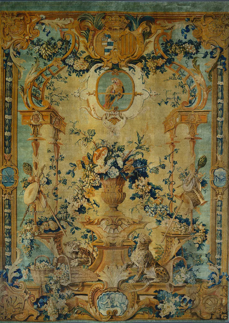 Savonnerie Panel: Autumn: knotted pile, silk and wool by Royal Savonnerie Manufactory, Chaillot Workshops, c. 1717.