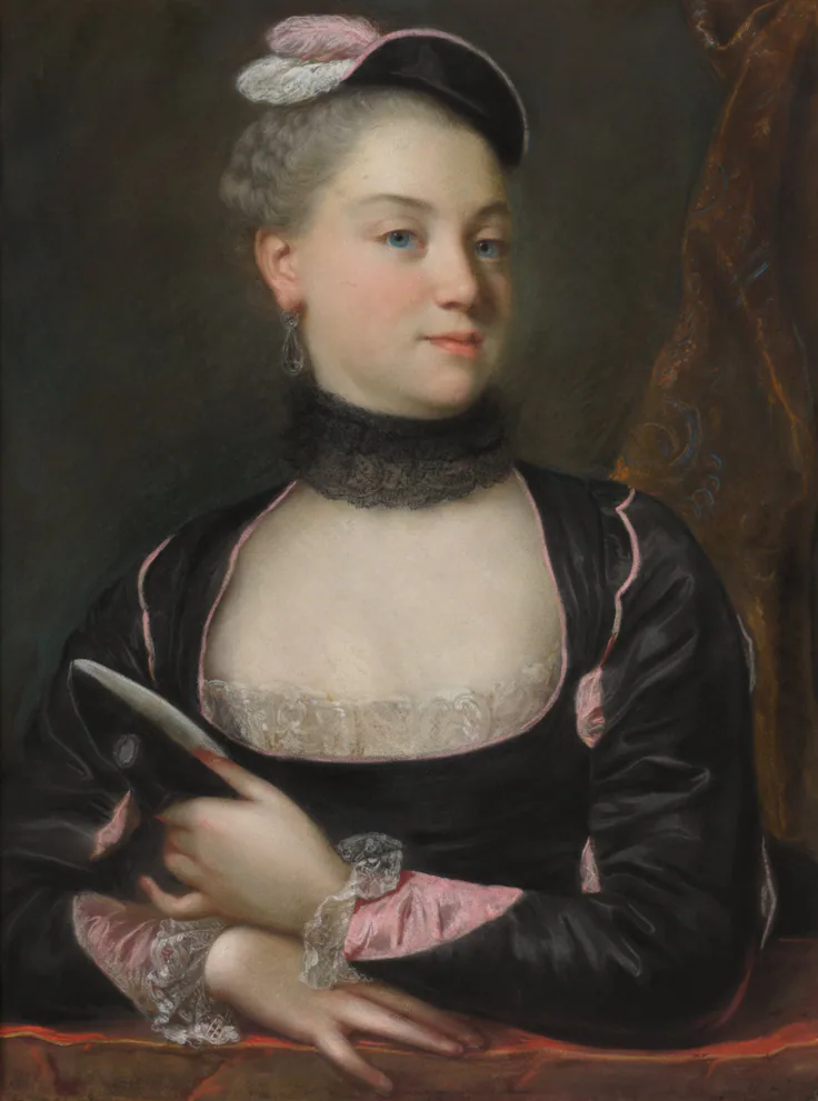 Portrait of a French Actress: pastel by Jacques-Charles Allais, c. 1746.