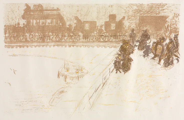 Bridge: lithograph by Pierre Bonnard, 1899.