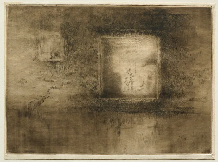 Nocturne: Furnace: etching by James McNeill Whistler, 1886.